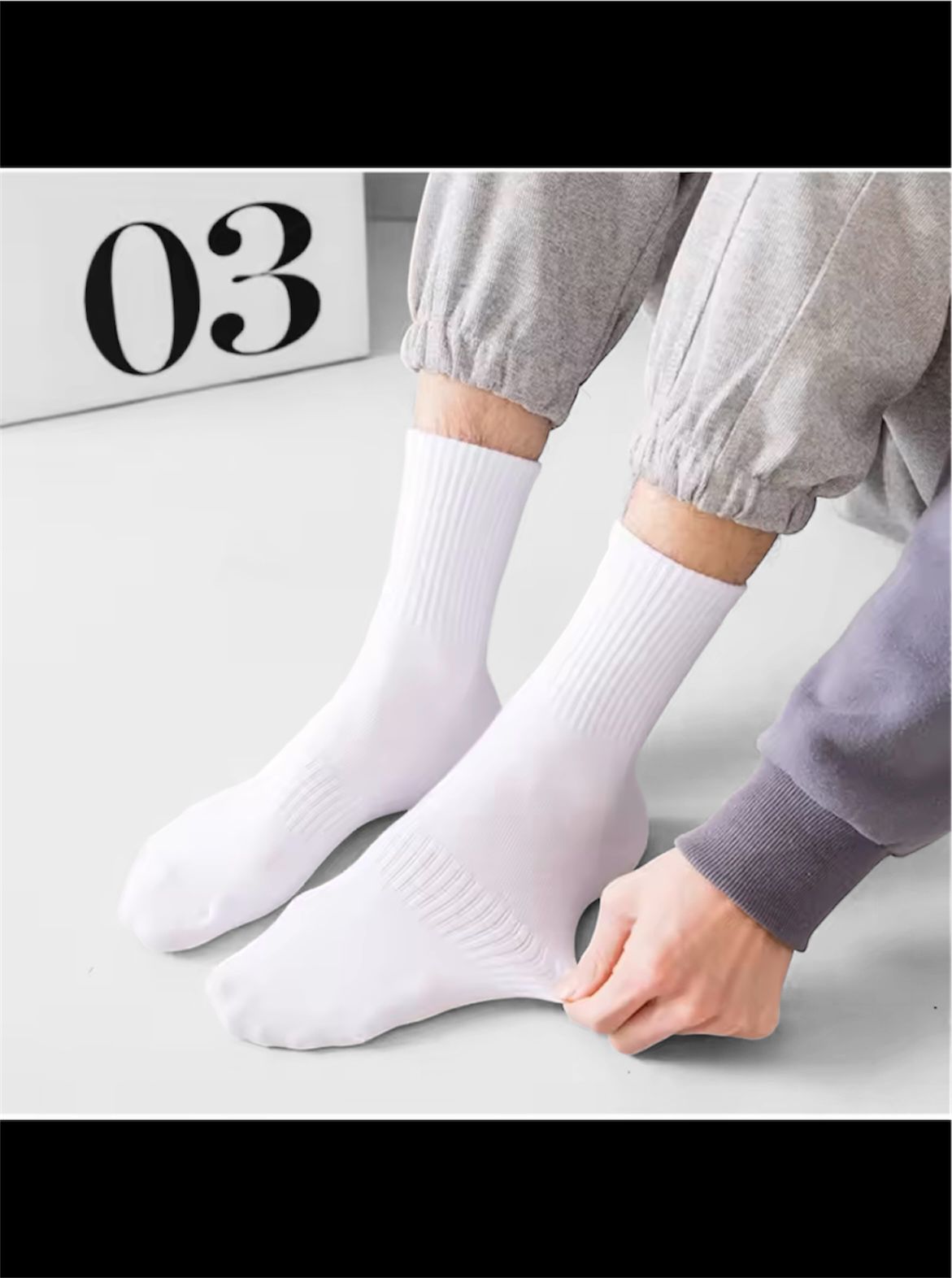 Pack de 5 paires de chaussettes homme femme noir blanc