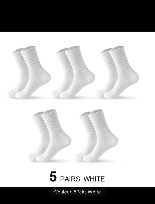 Pack de 5 paires de chaussettes homme femme noir blanc